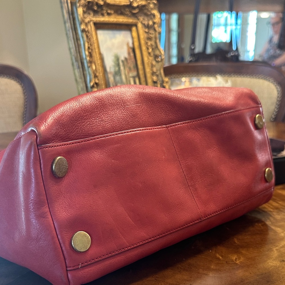 Fossil Cherry Red Leather Tote - Picture 12 of 12